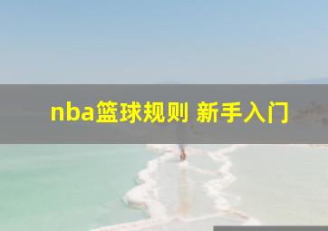 nba篮球规则 新手入门